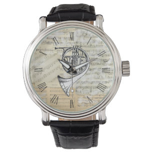 Montre vintage de musique de cor de harmonie