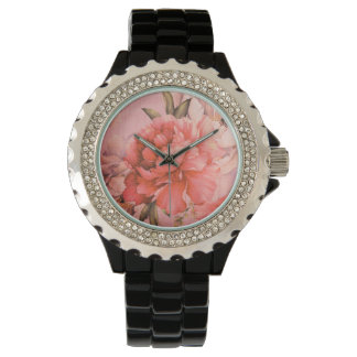 Montre Vintage Élégant Fleur Miniature Peinture Coeur
