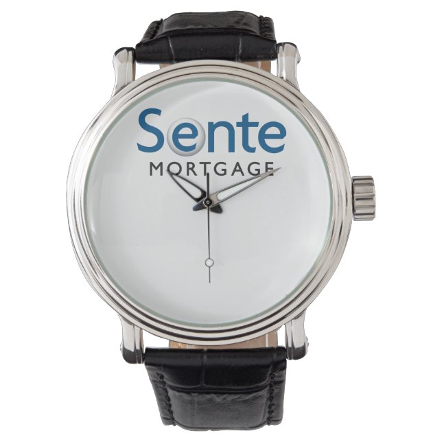 Montre Vintage en cuir noir (devant)
