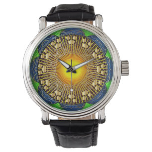 Montre Vintage en cuir noir pour hommes - Colorfu