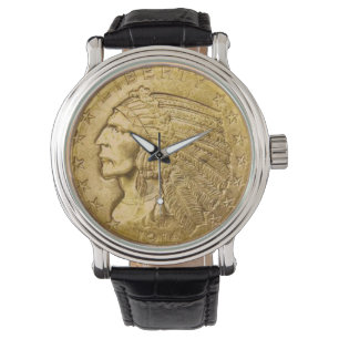 Montre Vintage Gold Indian Head Coin