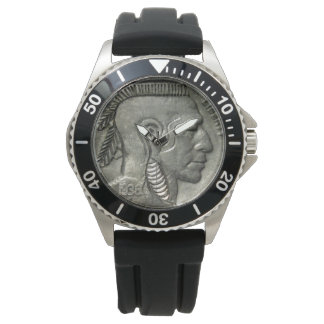 Montre Vintage Indian Head Nickel Coin Amérindien
