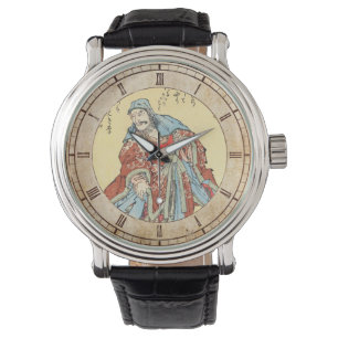 Montre Vintage japonais samouraï sketch tatouage Hokusai 
