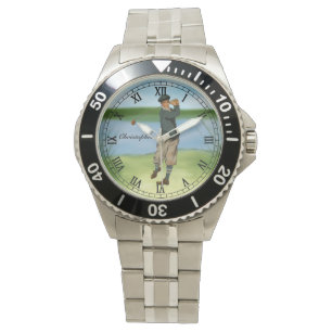 Montre Vintage look personnalisé Golfer Golf