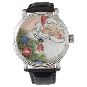 Montre Vintage Noël Père Noël avec Arbre