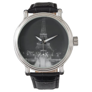 Montre Vintage Paris Fontains Tour Eiffel nuit