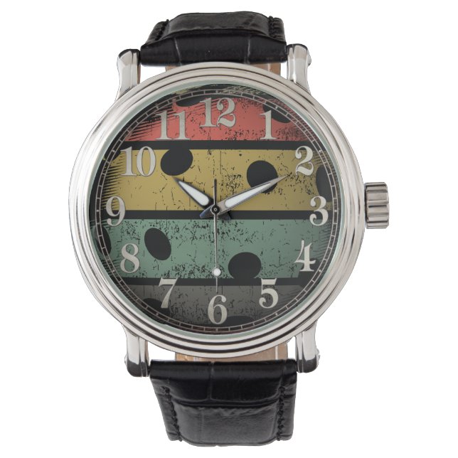 Montre Vintage Retro Style Distressed Pickleball (devant)