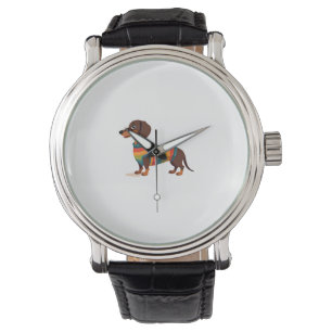 Montre Vintage Sweater Arc-en-ciel Dachshund Chien Long M