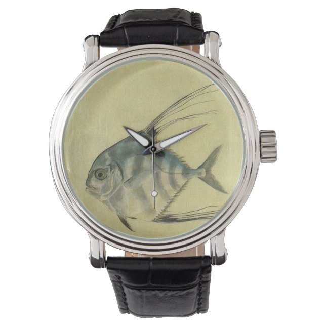 Montre Vintage Threadfin Trevally, Pompano Africain Poiss (devant)