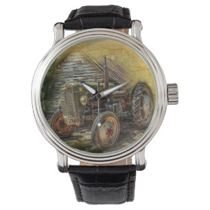 Montre Vintage Tracteur vert Vieux Baron