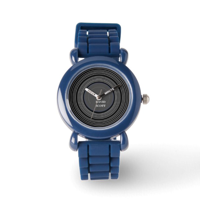 Montre Vinyle Lp noir personnalisé (Recto)
