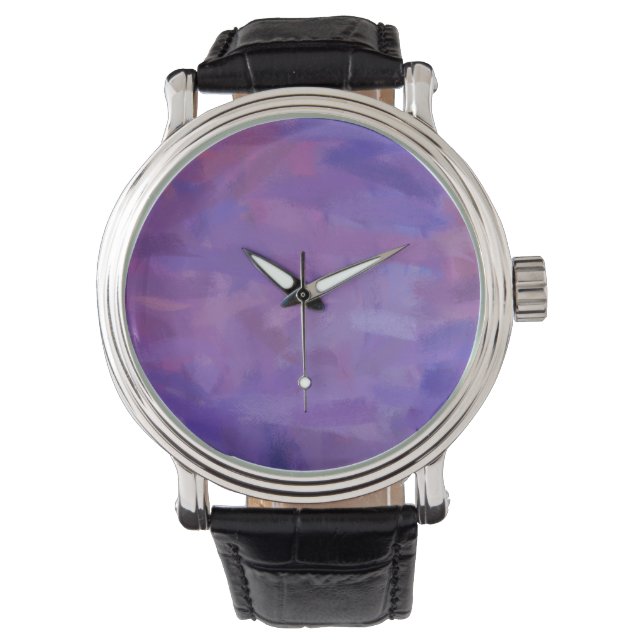 Montre Violet Abstrait Art 3 (devant)