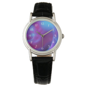 Montre Violet bleu et rose Cosmique Tourbillonnant fracta