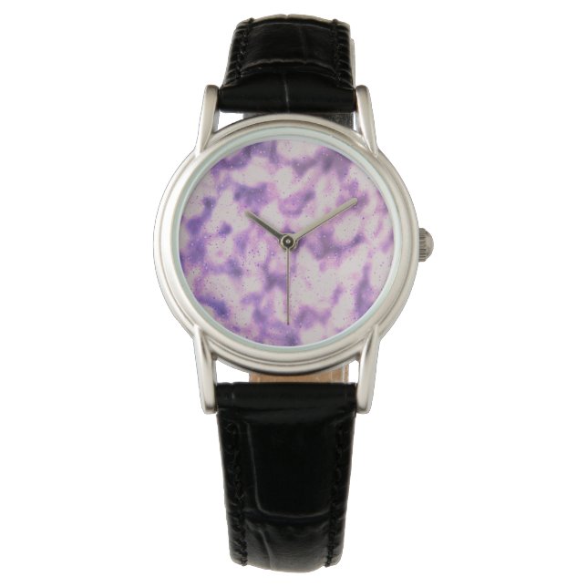 Montre Violet d'Imaginaire Abstrait Céleste Stardust Art (devant)