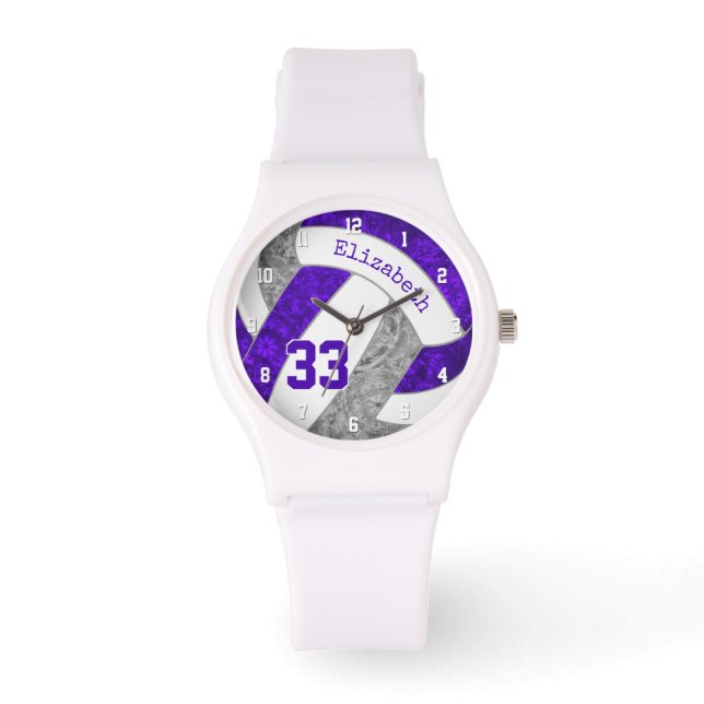 Montre violet girly gris sport (Recto)
