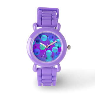 Montre Violet Mist, Cyan et Purple Lumière Abstraite