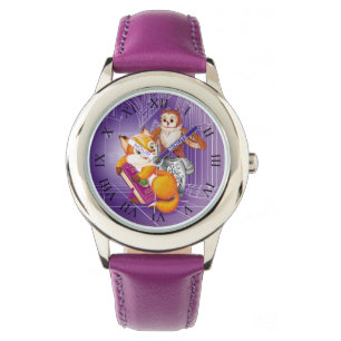 Montre violet renard et hibou