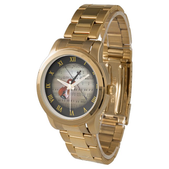 Montre Violon ~ Arrière - plan "La Planète Musicale" * ~  (Incliné)