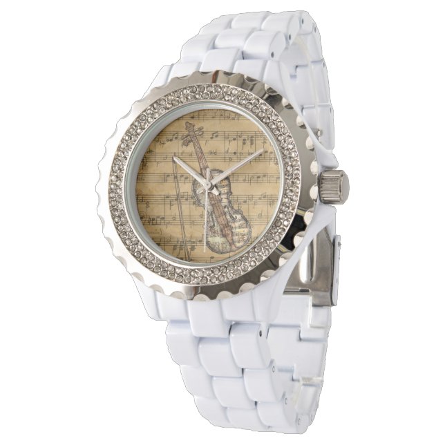 Montre Violon de musique vintage (Incliné)