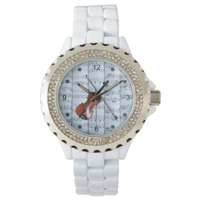 Montre Violon ~ Partition roulée ~ Arrière - plan de tein (devant)