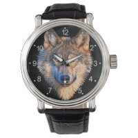 Visage animal loup. Tête de loup gris effrayant