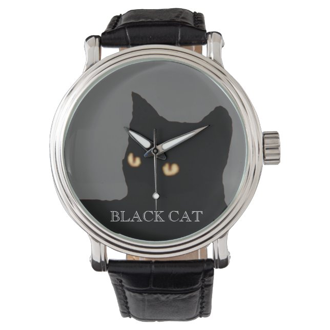 Montre visage de chat noir (devant)