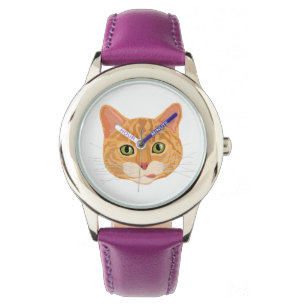 Montre Visage orange mignon de chat