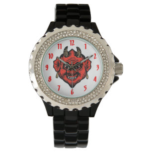 Montre Visage rouge à cornes de diable de Satan