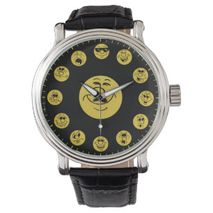 Montre Visages et expressions amusants dans l'Emoji d'or