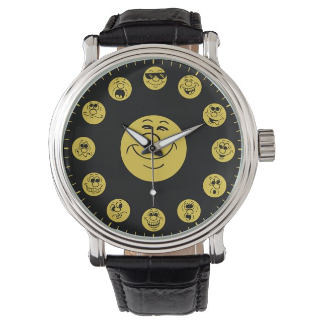 Montre Visages et expressions amusants dans l'Emoji d'or (devant)