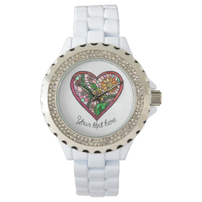 Montre Vitrail de coeur d'amour (devant)