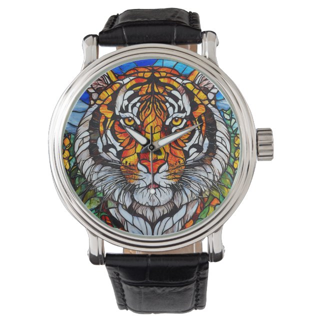 Montre Vitrail de tigre (devant)