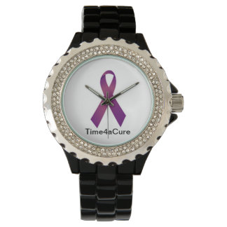 Montre Vitre à ruban violet Fibrose kystique Lupus Fibro