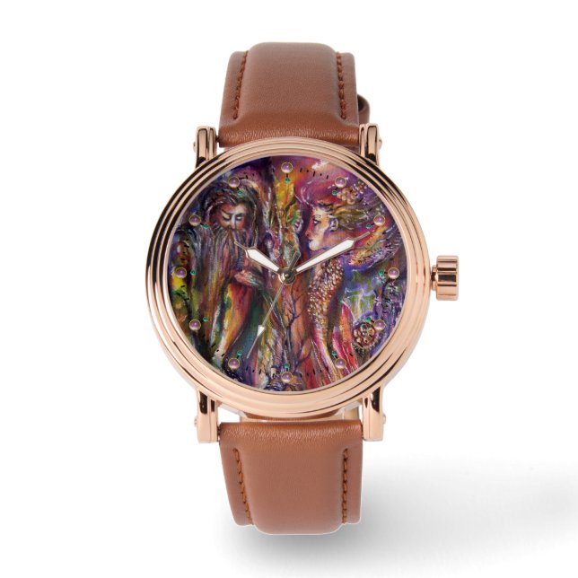 Montre VIVIEN ET MERLIN Imaginaire rose violet (Recto)