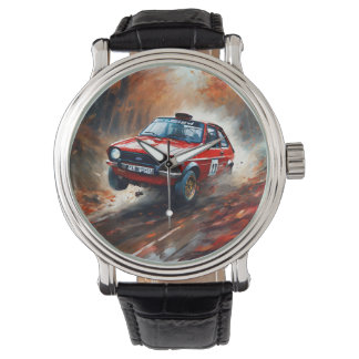 Montre Voiture de rallye Red Fiesta : Course à travers la