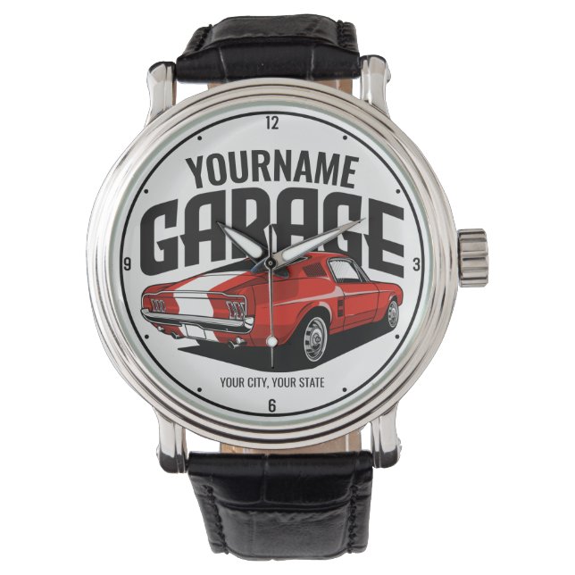 Montre Voiture Muscle Personnalisée 1967 Garage Fastback  (devant)