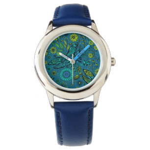 Montre Voler, pilonner la libellule en bleu