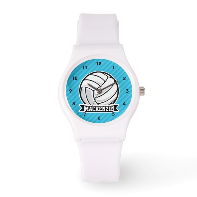 Montre Volley-ball ; Bleu ciel (Recto)