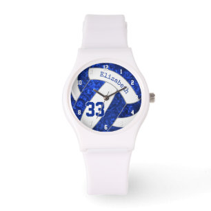Montre volley-ball féminin bleu blanc