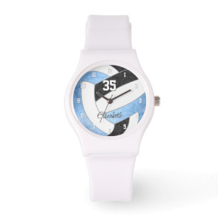 Montre volley-ball personnalisé bleu clair