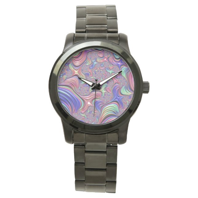 Montre Vortex coloré Abstrait Trippy Spiral Fractal (devant)