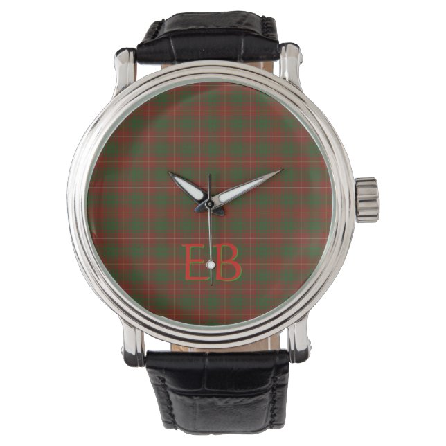 Montre Vos initiales sur Bruce Clan tartan (devant)