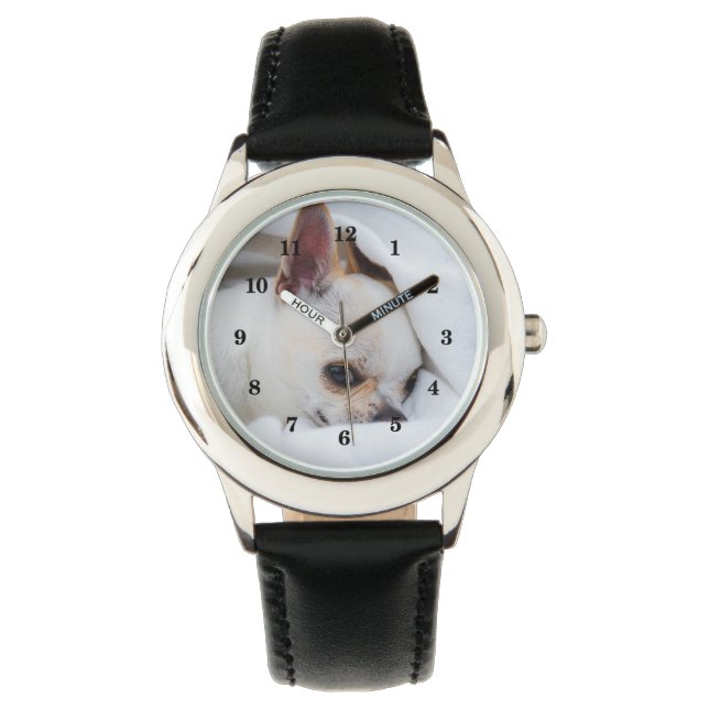 Montre Votre chiot chien de compagnie photo personnalisée (devant)
