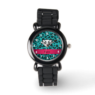 Montre Votre léopard nommé de turquoise de tête d'ours