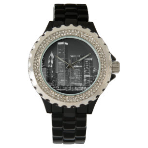 Montre Vue de nuit du paysage urbain célèbre de Chicago