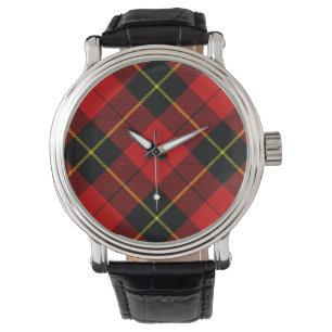 Montre Wallace tartan rouge noir plaid