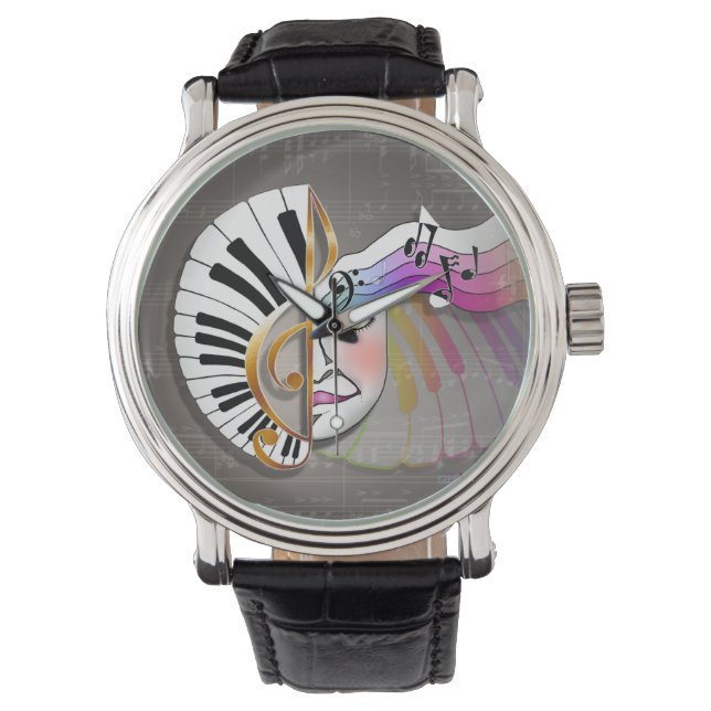 Montre WATCHES - PIANO MUSIC et MASK (devant)