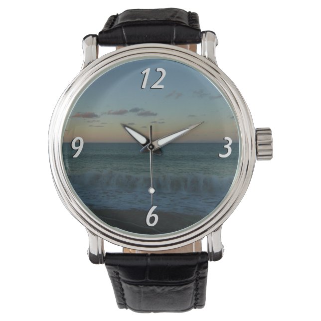 Montre Waves Crashing at Sunset Beach Landscape (devant)