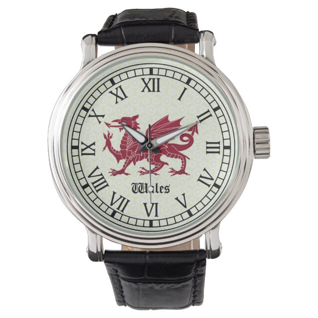 Montre Welsh Dragon Watch - Numéros romains (devant)