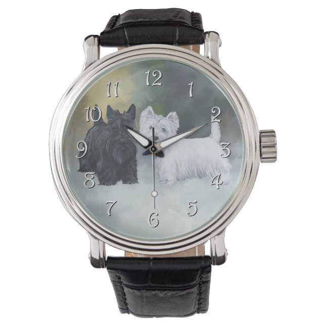 Montre Westie Scottie hiver (devant)